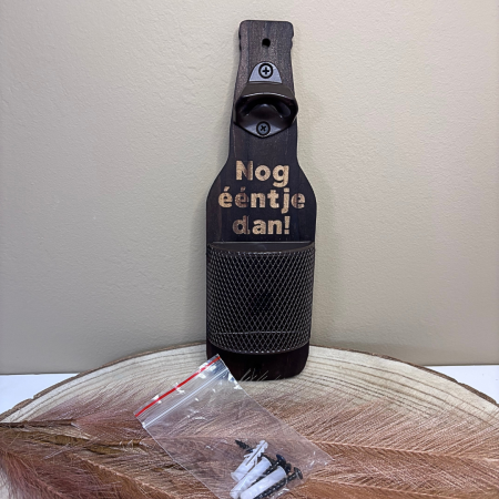 Bieropener met bierdoppenbakje