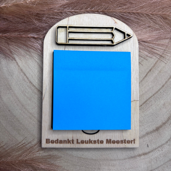 houten memobord meester