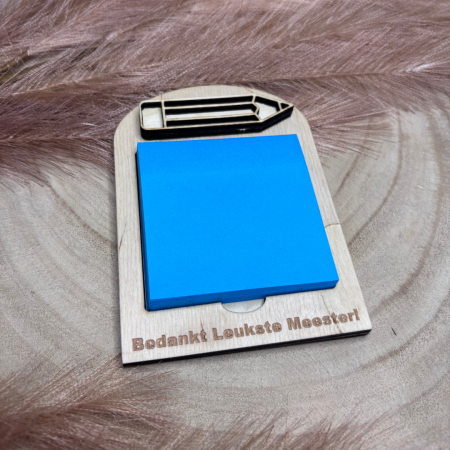 houten memobord meester