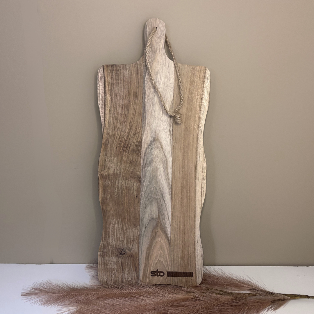 Borrelplank teak met logo